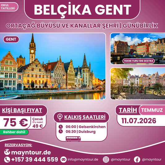 GENT - Belçika | 11.07.2026 | 1 gün