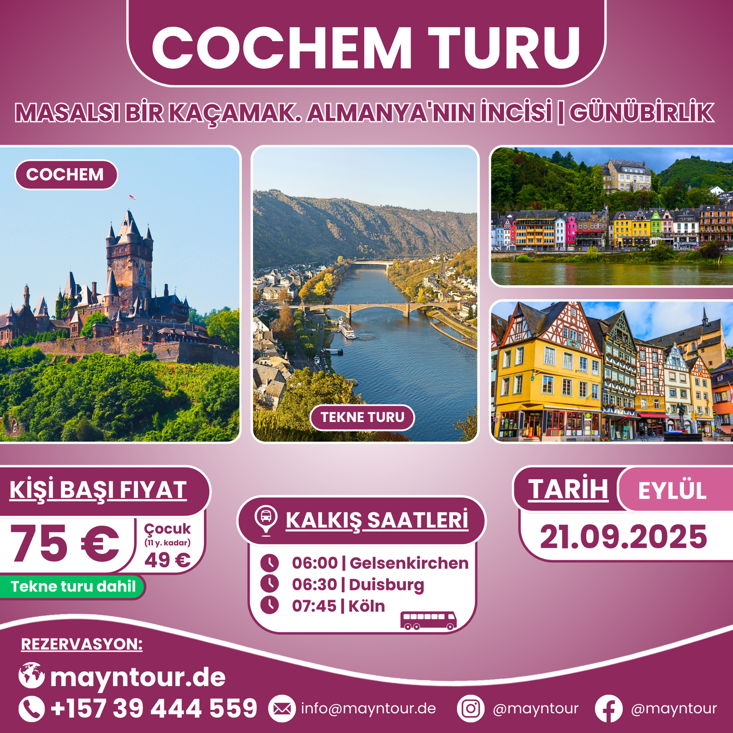 COCHEM - Almanya | 21.09.2025 | 1 gün
