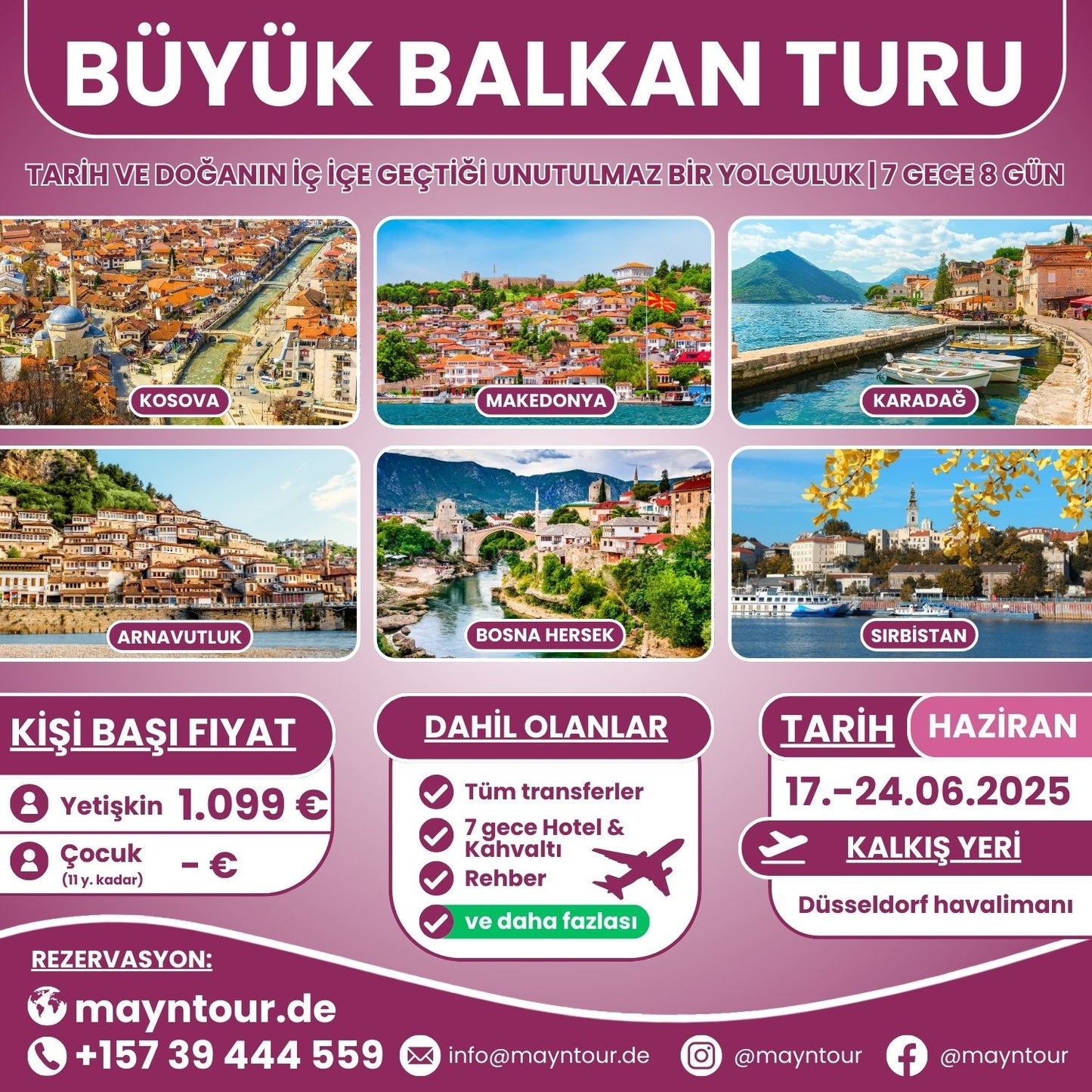 GROSSE BALKAN-TOUR | 17. - 24.06.2025 | 7 Nächte 8 Tage