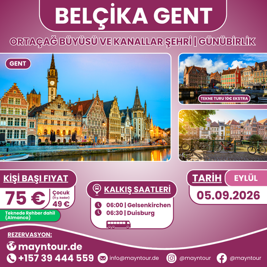 GENT - Belçika | 05.09.2026 | 1 gün