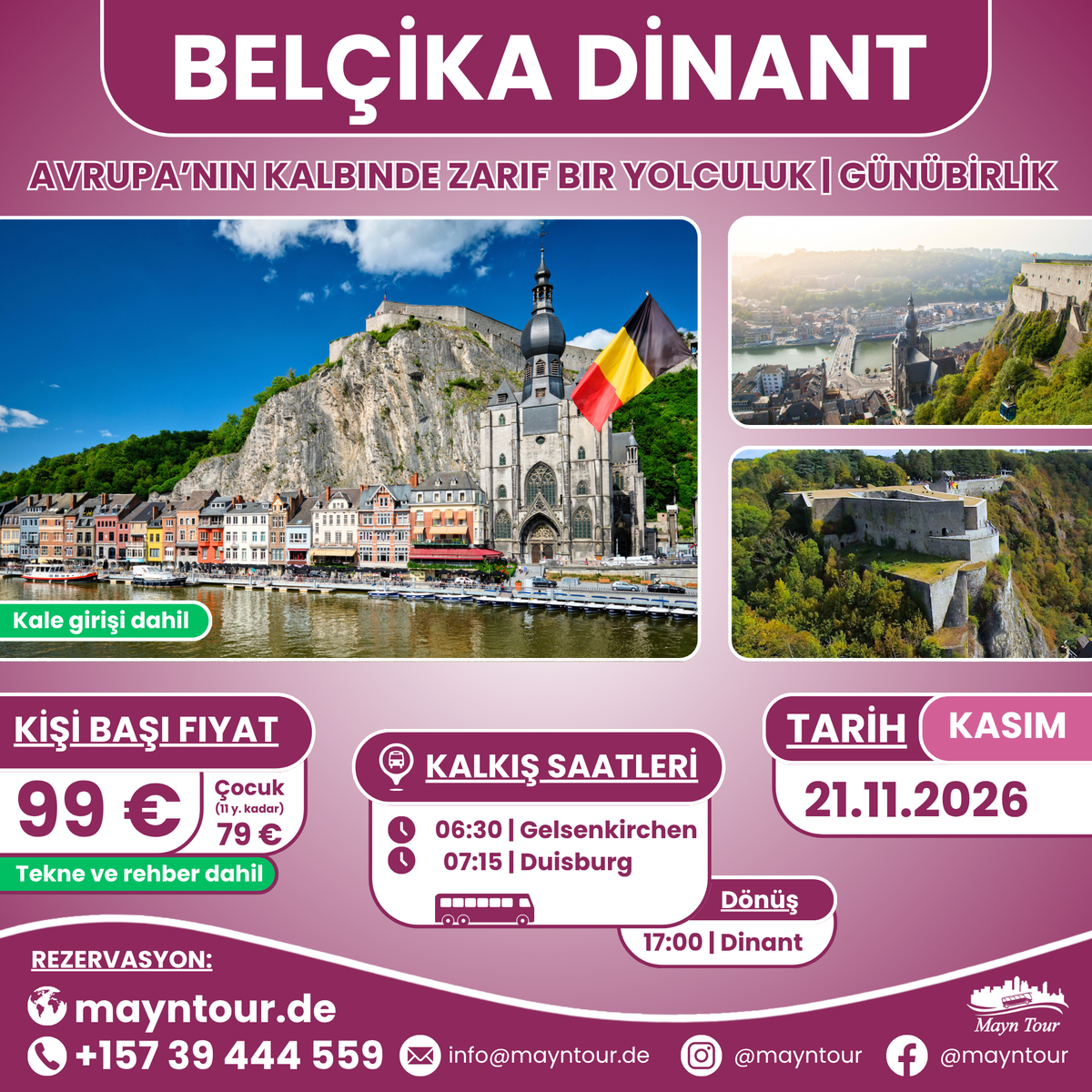 DINANT - Belçika | 21.11.2026 | 1 gün