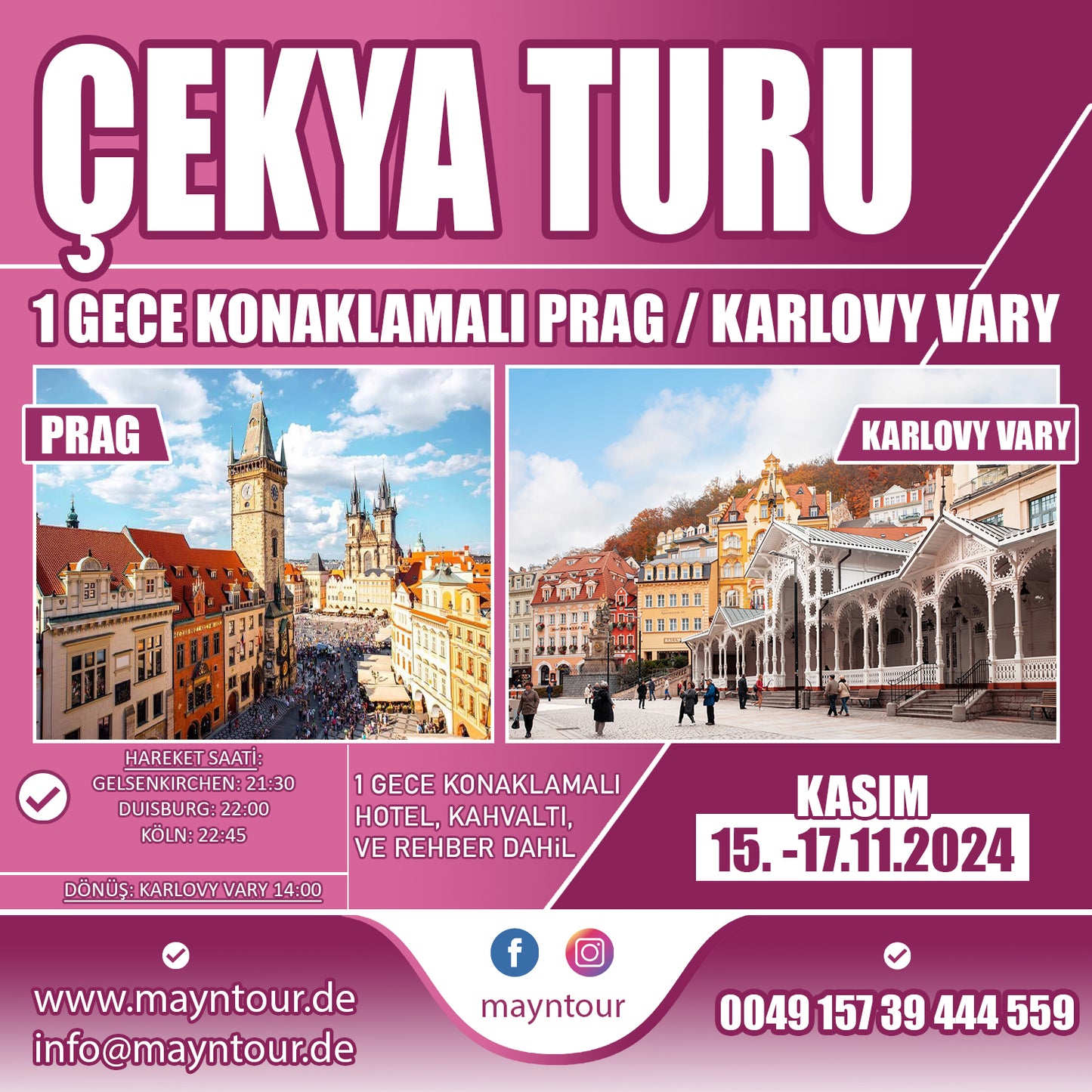 PRAG / KARLOVY VARY - Tschechien | 15.11.2024 | 3 Tage